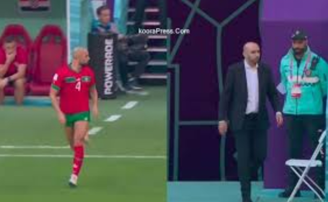 فيديو :     بعد أدائه الباهت في المباراة … المغربي أمرابط كاد أن يغيب عن الشوط الثاني في مقابلة كرواتيا بسبب المرحاض