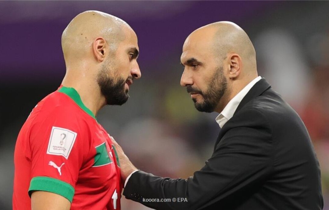 الركراكي:      أفكر دائما بسفيان أمرابط وهو القلب النابض للمغاربة