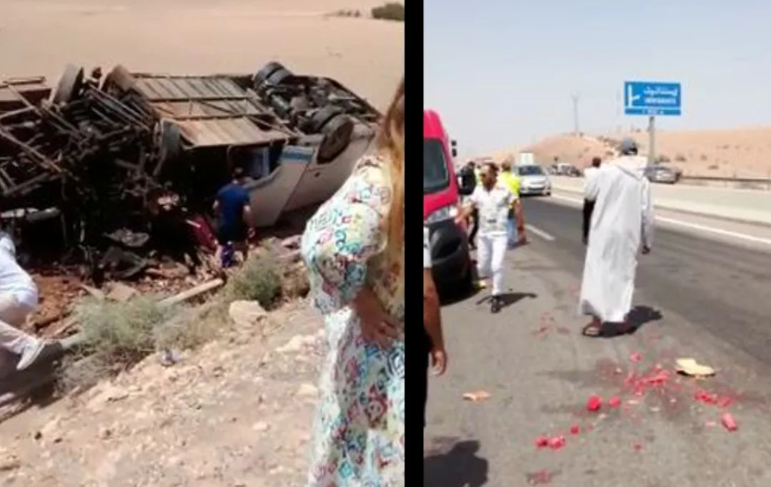 في حصيلة مؤقتة :    8 قتلى في حادث إنقلاب حافلة تربط بين أكادير ومراكش