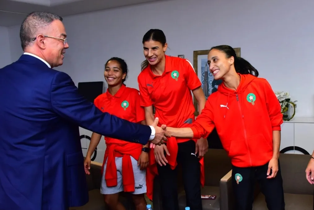 لقجع يستقبل بعثة المنتخب الوطني المغربي النسوي بعد عودته من المونديال