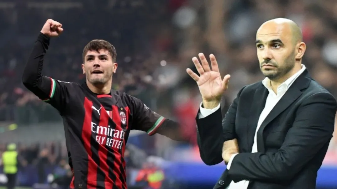 مدرب المنتخب المغربي يتابع ابراهيم دياز في دكة البدلاء من قلب ملعب “سانتياغو بيرنابيو”