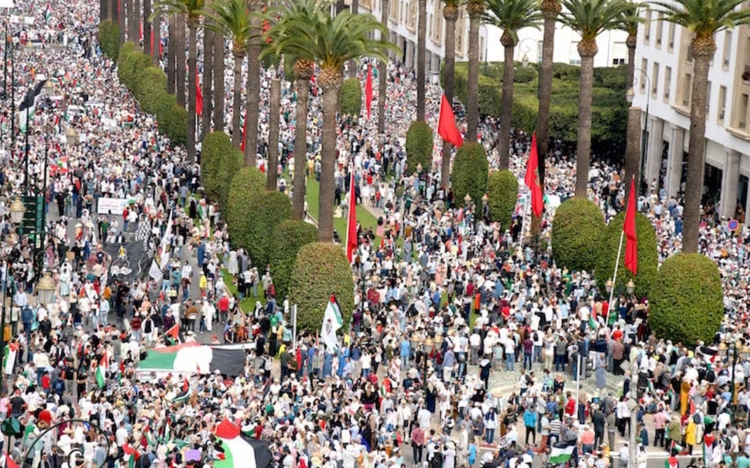 الأمير هشام إبن عم الملك محمد السادس شارك في مسيرة الرباط المليونية دعما لفلسطين