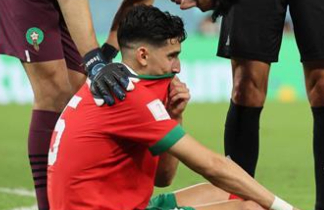 إرتجاج في المخ يبعد المدافع المغربي نايف أكرد عن مواجهة تنزانيا