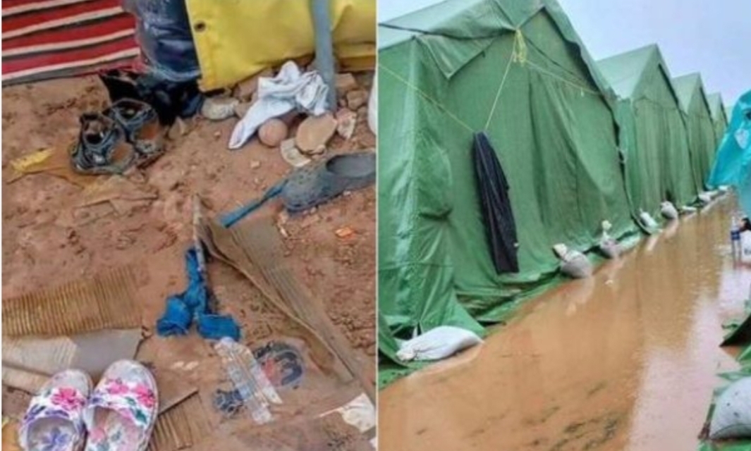 بسبب الرياح القوية جدا والأمطار … ضحايا زلزال الحوز يبيتون في العراء بعد إقتلاع خيامهم