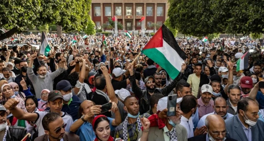 تنظيم 120 مظاهرة في 58 مدينة مغربية دعما لغزة وتنديدا بصمت المجتمع الدولي