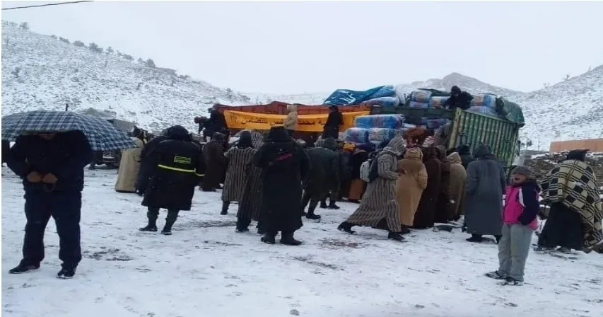 قافلة إنسانية من طلبة معهد الحسن الثاني بالرباط تهدف لتحسين حياة سكان دوار أنغال بإقليم بني ملال