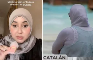 دعوها فأهانوها … مغربية من سبتة أرادت الدفاع عن نساء البوركيني في الشواطئ فتم قمعها في التلفزيون الاسباني
