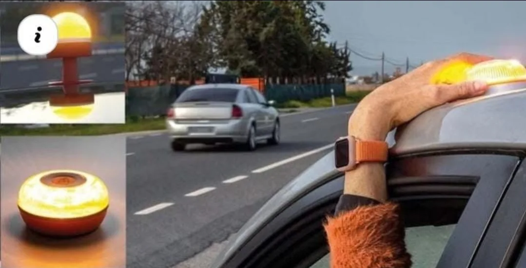 إسبانيا تُلزم السائقين باستعمال الشارة الضوئية V16 بدل المثلث التقليدي عند التوقف في الطريق أو عطب السيارة