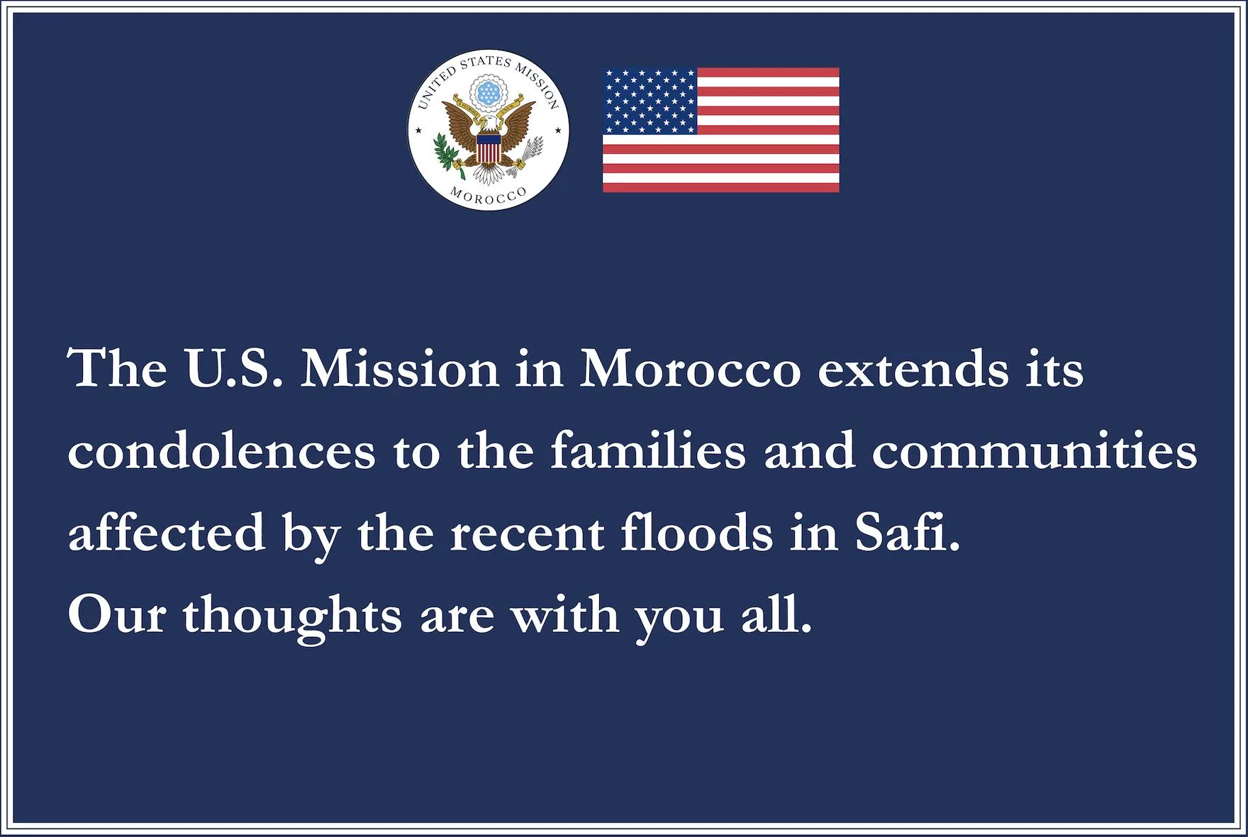 الولايات المتحدة تقدم تعازيها لأسر ضحايا فيضانات آسفي