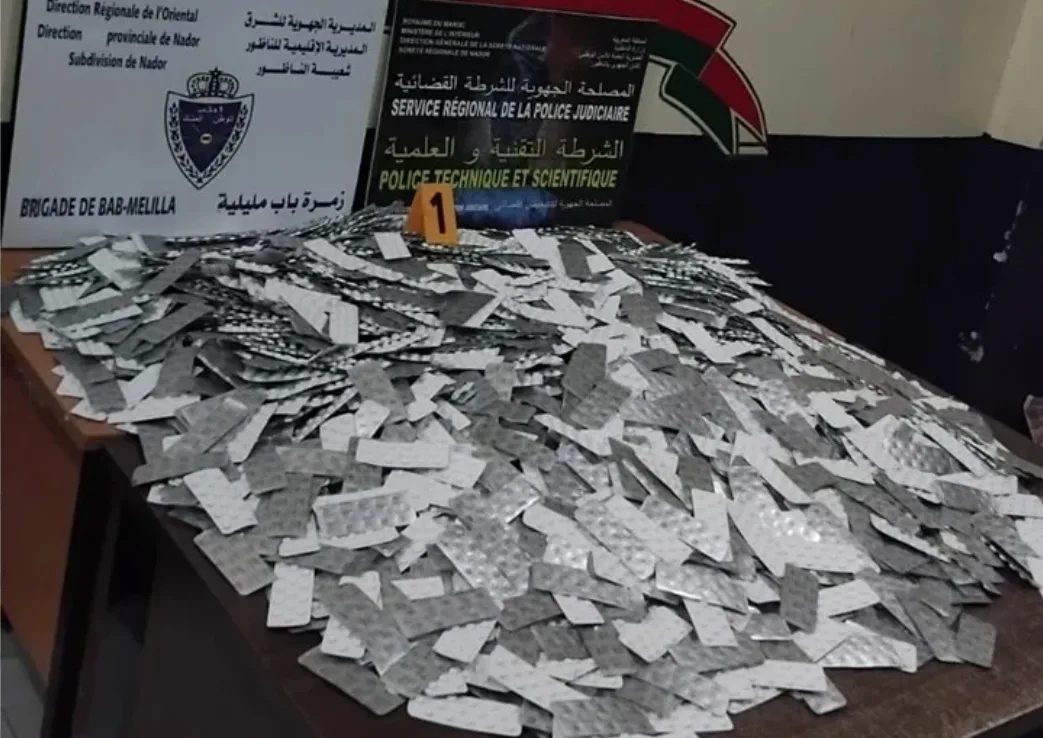 جمارك وشرطة حدود بني أنصار تحبطان تهريب 64 ألف قرص مهلوس بباب مليلية