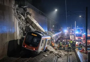 بعد مقتل العشرات في حادث أول أمس … حادث جديد يهز إسبانيا :    قتلى وجرحى قرب برشلونة بسبب خروج قطار آخر عن سكته