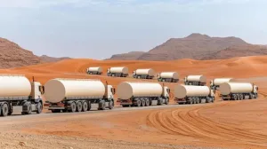 كارثة لوجستية في الشرق الأوسط… قوافل شاحنات تمتد لأكثر من 40 كيلومتراً لنقل الوقود وسط أزمة خانقة بمضيق هرمز