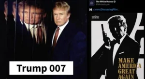 ترامب يقتحم عالم جيمس بوند بصورة مثيرة .. الرئيس الأمريكي يتحول إلى “العميل 007” ويشعل مواقع التواصل