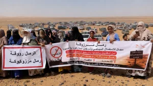 احتجاجات بمرزوكة رفضا لإجراءات تحديد وتحفيظ أراضي “رمال مرزوكة”