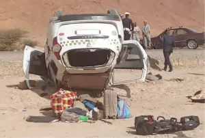 طاطا :    فاجعة طرقية مروعة تخلف 5 قتلى وعدد من الجرحى في حادث اصطدام عنيف