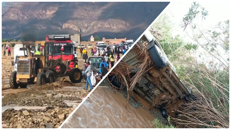 سيول زاكورة تودي بحياة سائق وتجرف سيارة تقل أربعة سياح أجانب